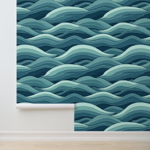 Ocean Waves in Paper Art: Ein 3D-Papierschnitt-Des Tapete