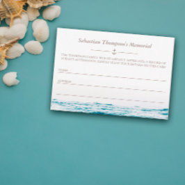 Ocean Waves Nautic Memorial Card Begleitkarte