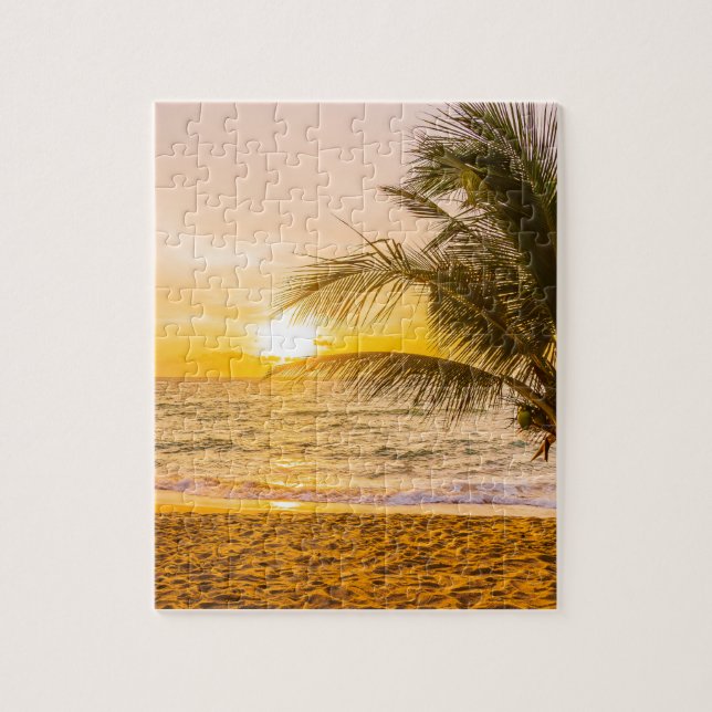 Ocean Waves Palm am Strand (Vertikal)