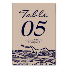 Ocean Waves Rustic Beach Hochzeitskarte Tischnummer