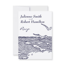 Ocean Waves Rustic Beach Wedding RSVP Card
