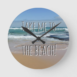 Ocean Waves Sand Beach Wall Clock Runde Wanduhr