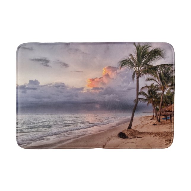 Ocean Waves Sandstrand Sunset Badematte (Vorderseite)