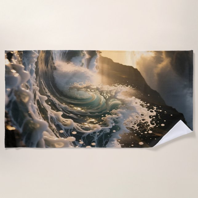 Ocean Waves & Sea Foam Beach Towel Strandtuch (Vorderseite)