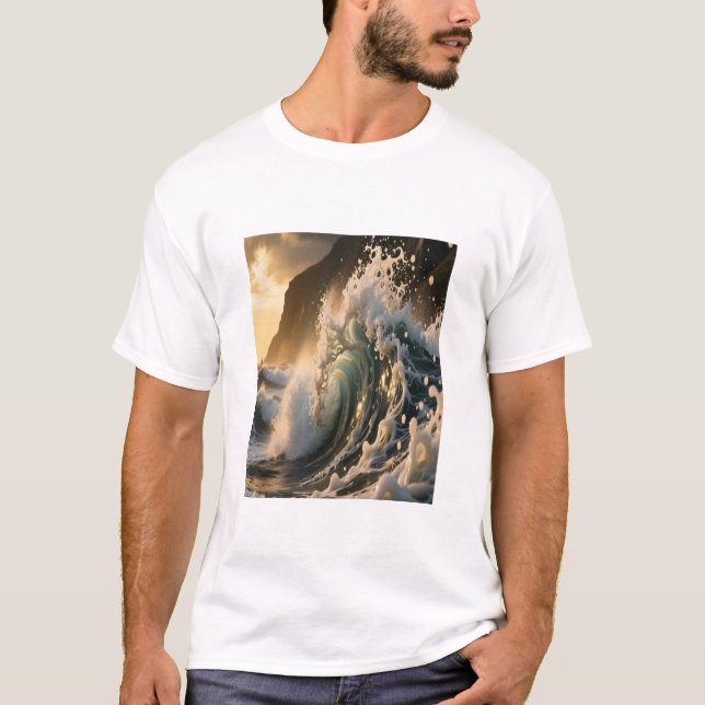 Ocean Waves & Sea Foam Graphic T-Shirt for Men (Vorderseite)
