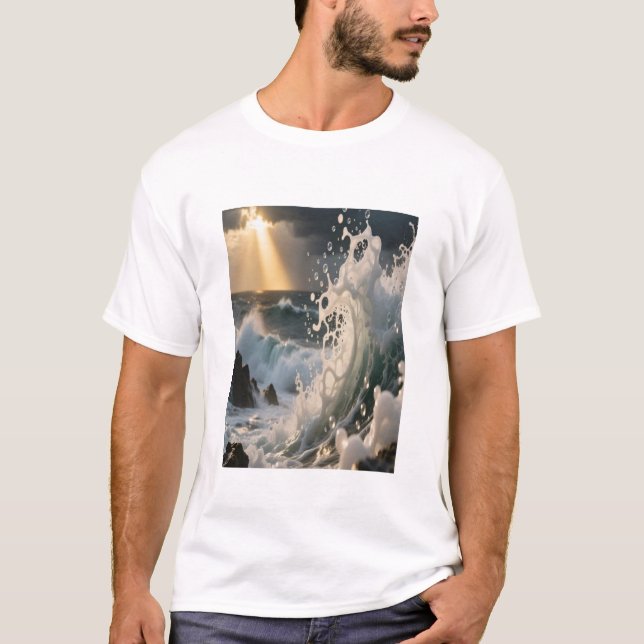Ocean Waves & Sea Foam Graphic T-Shirt for Men (Vorderseite)