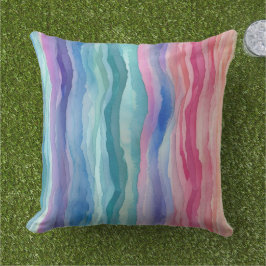 Ocean Waves Wasserfarbe Regenbogen Inspiriert Stre Kissen
