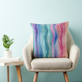Ocean Waves Wasserfarbe Regenbogen Inspiriert Stre Kissen