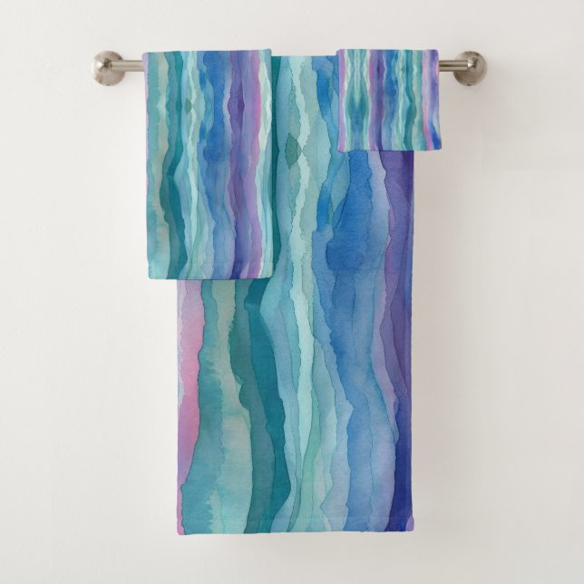 Ocean Waves Watercolor Arc en ciel (En situation)