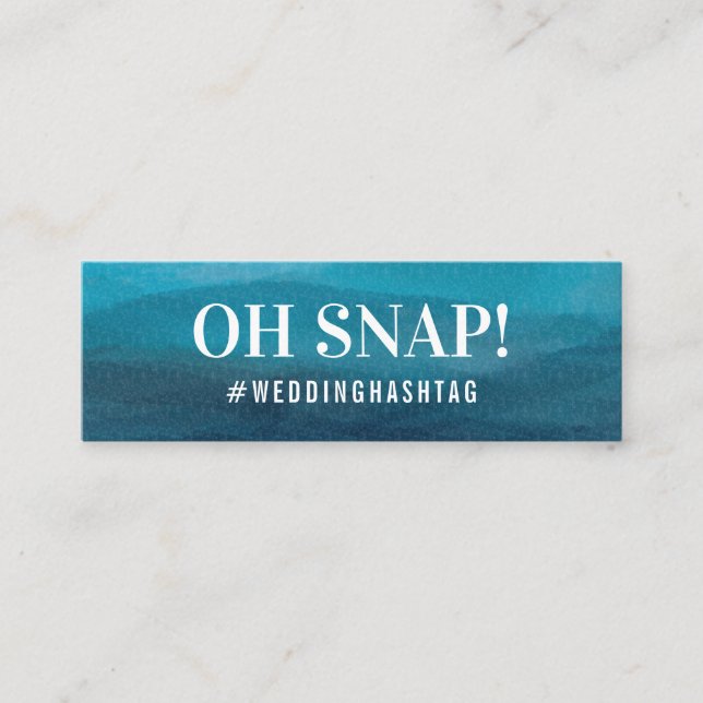 Ocean Waves Wedding Hashtag Mini Enclosure Card Visitenkarte (Vorderseite)