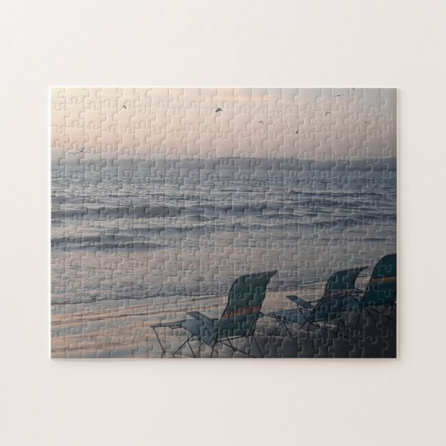 Ocean Waves with Empty Chairs (Horizontal)