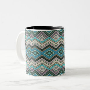 Ocean Waves Zig Zags & Stripes Zweifarbige Tasse