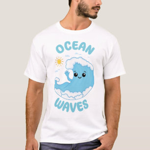 Ocean Waving Funny Niedlich Kawaii Pun Summer T-Shirt