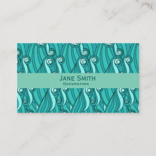 Ocean Wellen Aqua Blue Muster modern trendy Visitenkarte