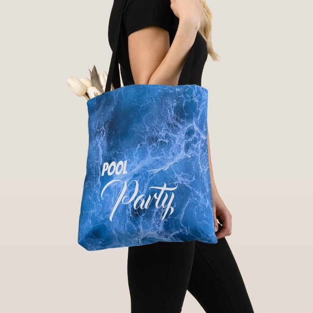 Ocean Wellen Pool Party Blau Weiß Wasser anpassen Tasche (Von Nahem)