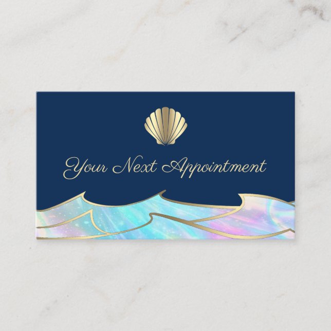 Ocean Wellen Seashell Logo-Terminkarte Visitenkarte (Vorderseite)