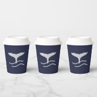 Ocean Whales Schwanz Kontur Navy und Grau Party