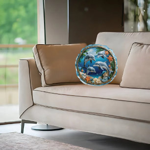 Ocean Whirl Delphine Rundkissen Rundes Kissen