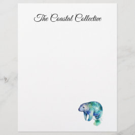 Ocean Whisper Manatee, custom Briefbogen