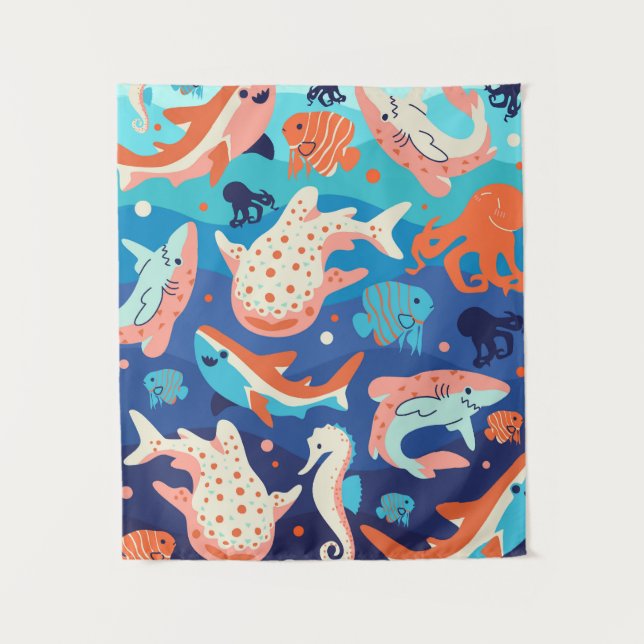 Ocean Wonders Wandteppich (Vorderseite)