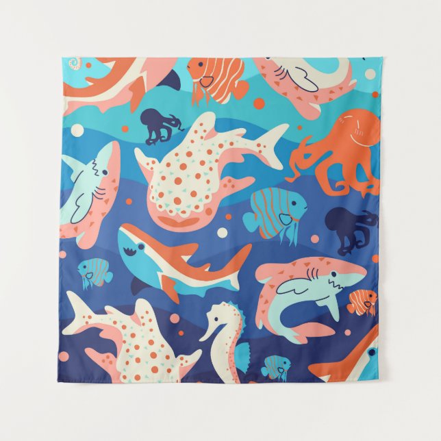 Ocean Wonders Wandteppich (Vorderseite)