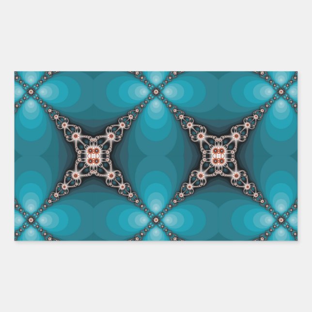 Ocean X Fraktal Design Rechteckiger Aufkleber (Vorderseite)