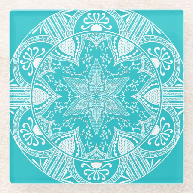 Oceana Mandala Glasuntersetzer (Vorderseite)