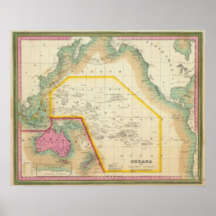 Oceana oder Pazifischer Ozean Poster