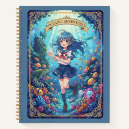 Oceanic Adventures Anime Girl Underwater Journal Notizbuch