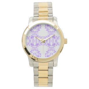 Oceanic Bloom: Lila Wave Harmony / Stilvolle Kunst Armbanduhr
