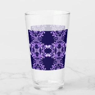 Oceanic Bloom: Lila Wave Harmony / Stilvolle Kunst Glas