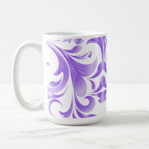Oceanic Bloom: Lila Wave Harmony / Stilvolle Kunst Kaffeetasse