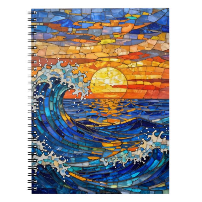 Oceanic Coastal Ocean Waves Sunset   Notizblock (Vorderseite)