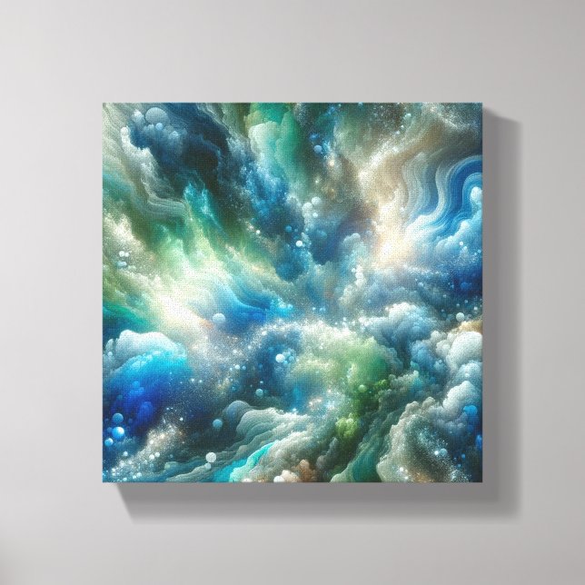 "Oceanic Dreams - Ethereal Unterwasser Abstrakt Leinwanddruck (Vorderseite)