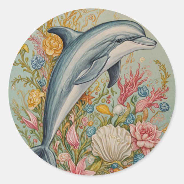 Oceanic Embrace Runder Aufkleber (Vorderseite)