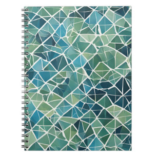 Oceanic Mosaic Notebook - Blau und Grün Notizblock