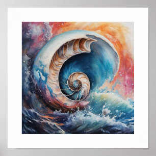 Oceanic Nautilus-Muschel Poster
