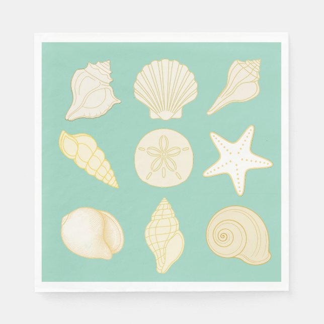oceanic seashell nautical napkins serviette (Vorderseite)