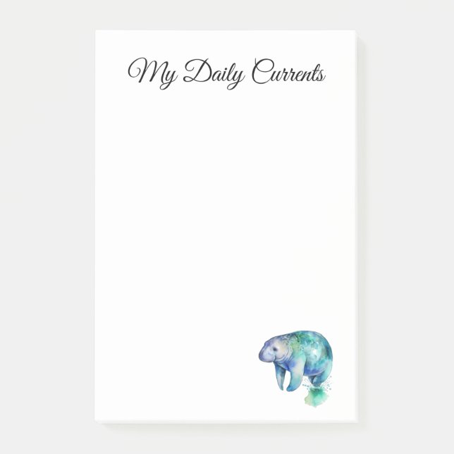 Oceanic Whisper Manatee, custom Post-it Klebezettel (Vorderseite)