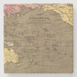 Oceanica Handfarbiger Atlas-Karte Steinuntersetzer