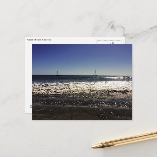 Oceano Beach Postcard Postkarte (Vorderseite/Rückseite Beispiel)