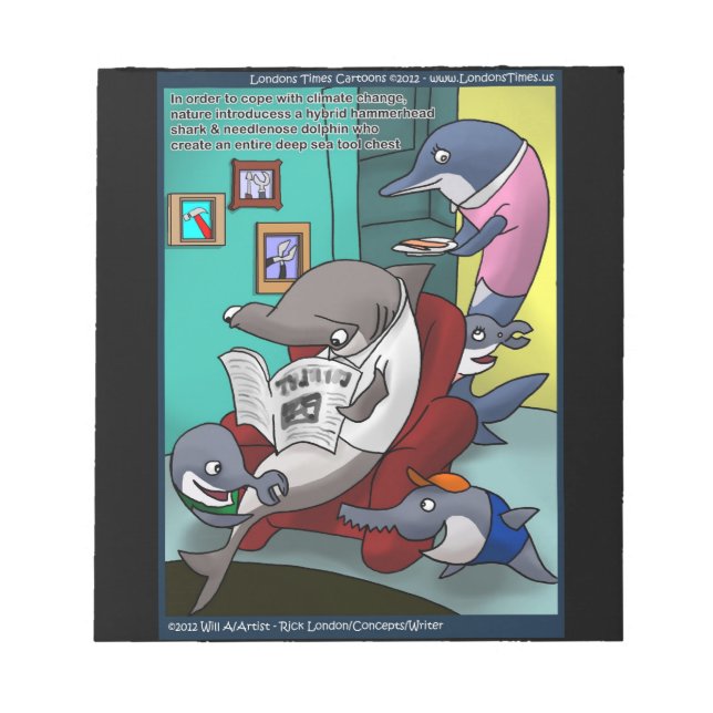 Oceanograpy/Global Warming Cartoon Notepad von Ric Notizblock (Vorderseite)