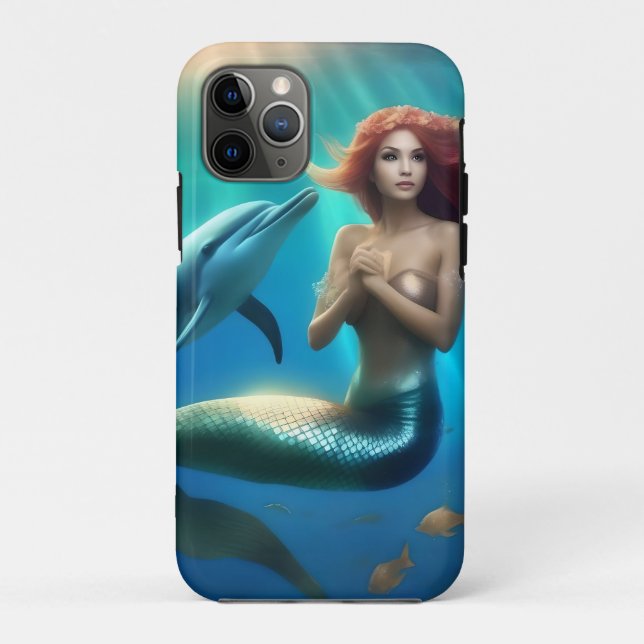 "Ocean's Dance: Eine Meerjungfrau und Delphinfahrt Case-Mate iPhone Hülle (Rückseite)