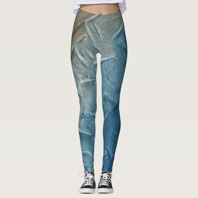 Ocean's Edge: Ein digitales Bild der Ruhe Leggings (Vorderseite)