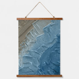 Ocean's Edge: Ein digitales Bild der Ruhe Wandteppich Mit Holzrahmen