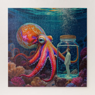 "Ocean's Silent Captive" - Octopus Portrait