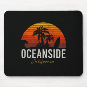 Oceanside Beach California Palms Vacation Surf Sun Mousepad