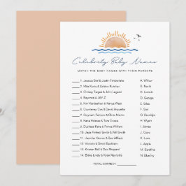 OCEANSIDE Beach Tropical Celebrity Baby Names Game Einladung