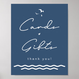 OCEANSIDE Beach Tropical Navy Karten und Geschenke Poster