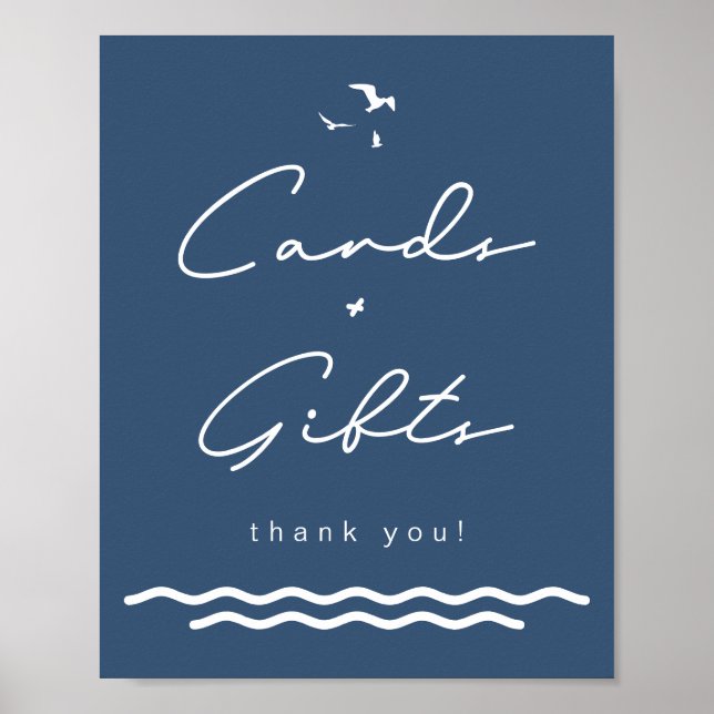 OCEANSIDE Beach Tropical Navy Karten und Geschenke Poster (Vorne)